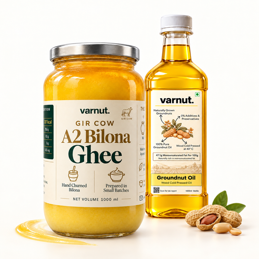 1KG A2 Gir Cow Bilona Ghee & Groundnut Cold Press Oil