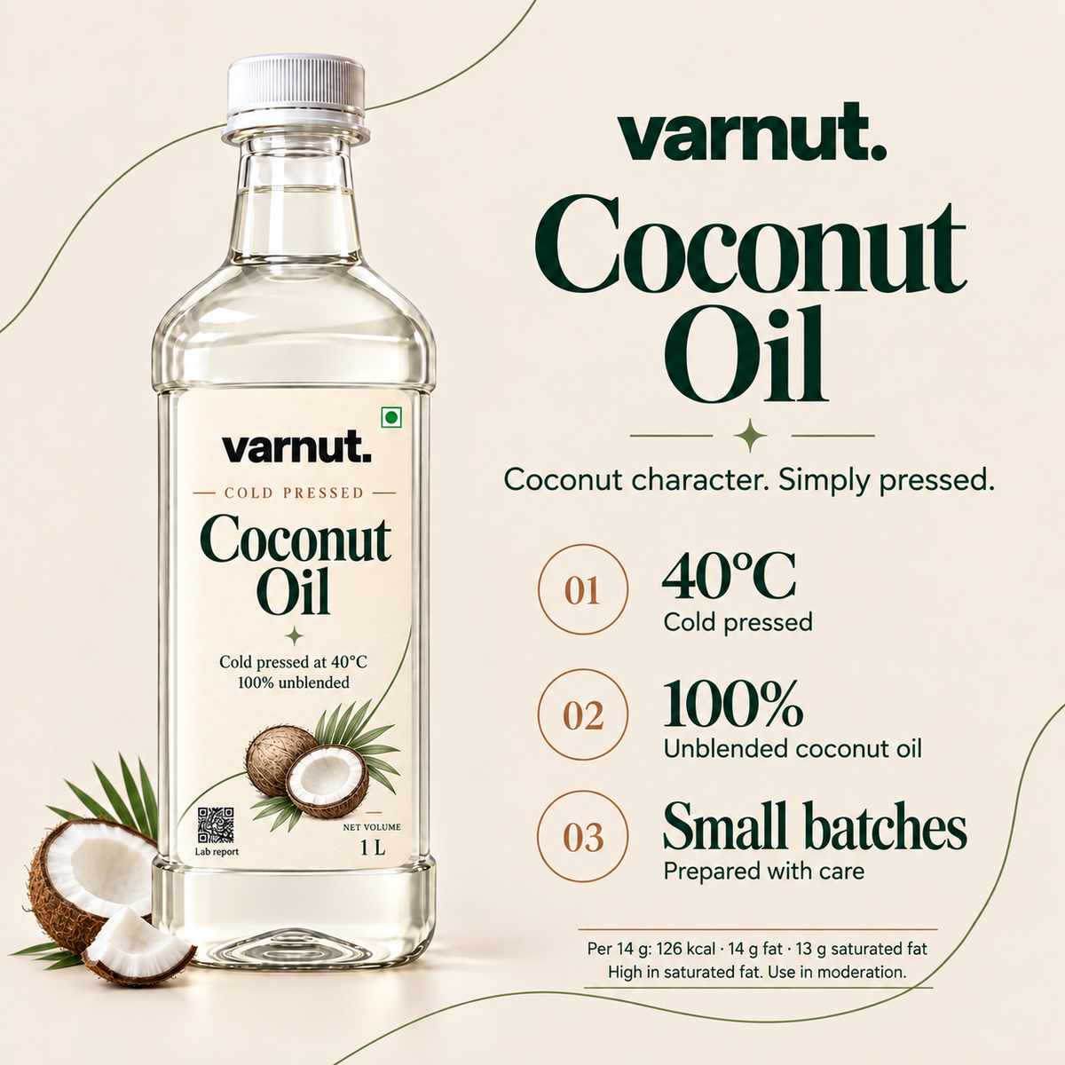 Wood Cold Pressed Coconut Oil | 1 Litre | 100% Natural