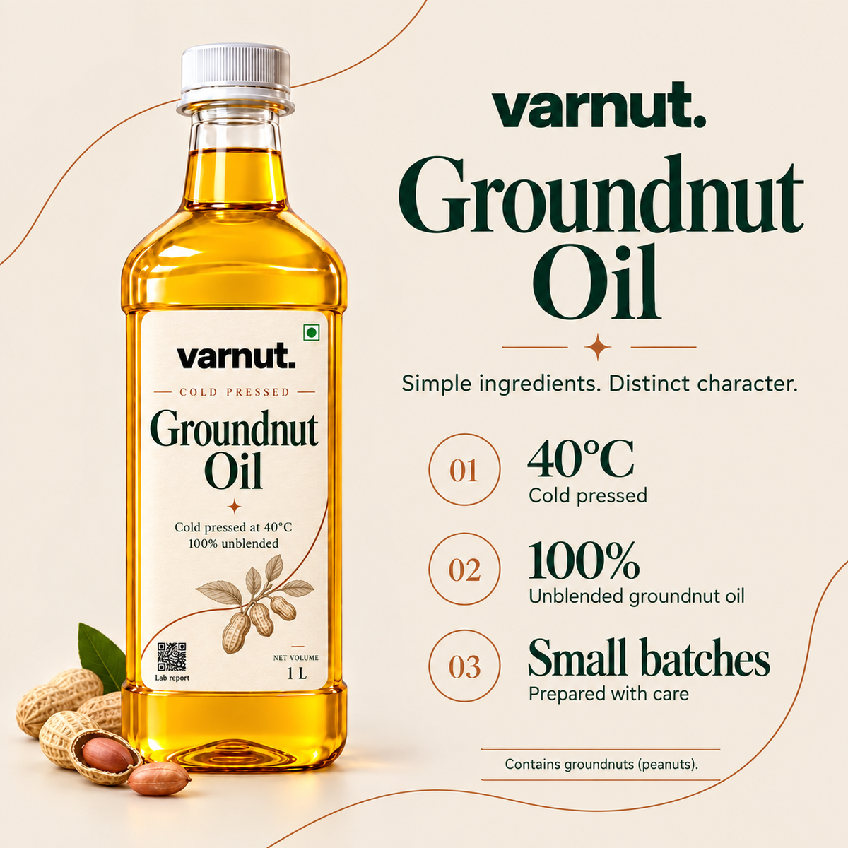 Wood Cold Pressed Groundnut Oil | Unrefined Oil
