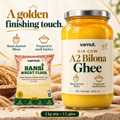 5Kg Bansi Wheat Flour & 1L A2 Gir Cow Ghee | Combo Pack