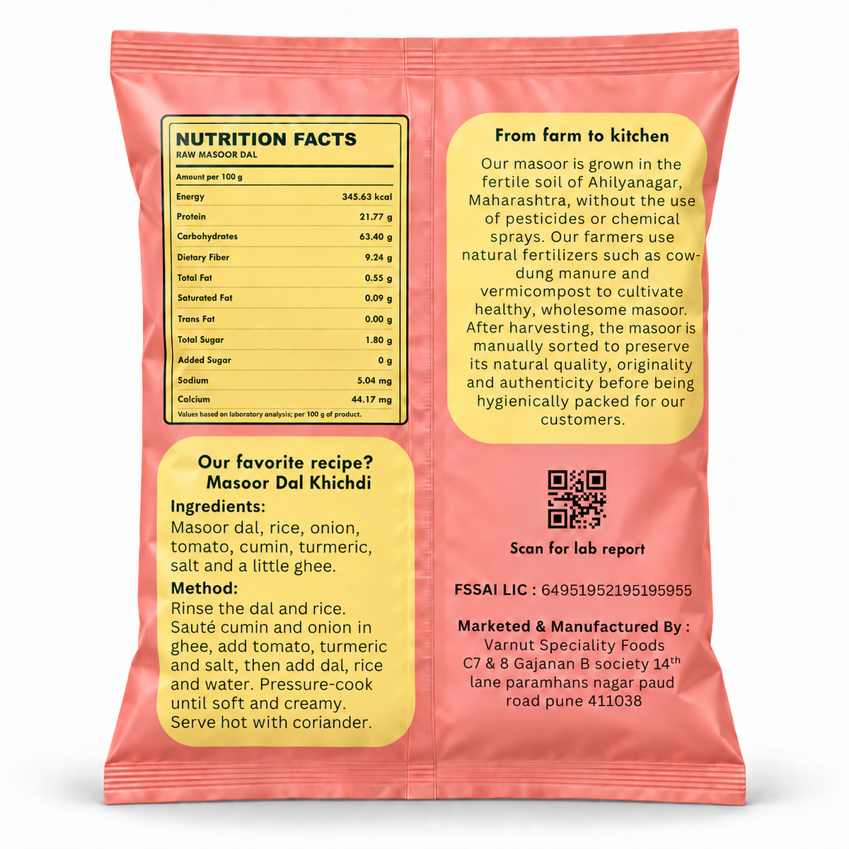 Desi Unpolished Red Masoor Dal | Split