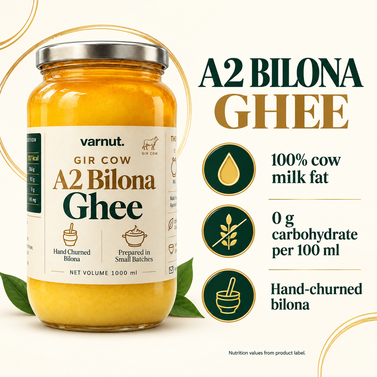 1KG A2 Gir Cow Bilona Ghee & Groundnut Cold Press Oil