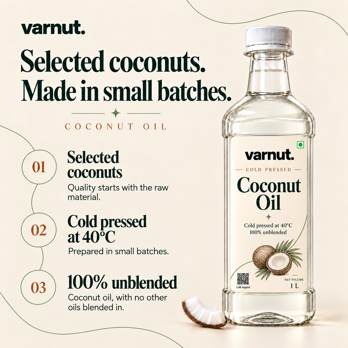 Wood Cold Pressed Coconut Oil | 1 Litre | 100% Natural