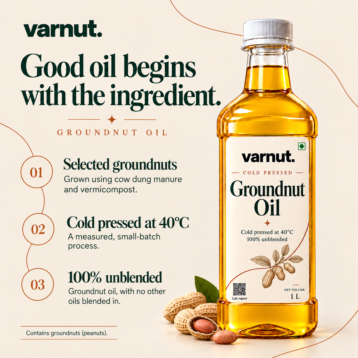 Wood Cold Pressed Groundnut Oil | Unrefined Oil
