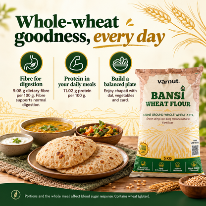 Bansi Wheat Flour | High Fibre, Low Sodium  | NABL Lab Tested