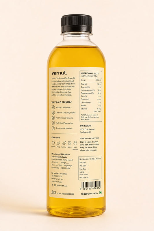 Cold Pressed Sunflower Oil | Slow Pressed | Vitamin E